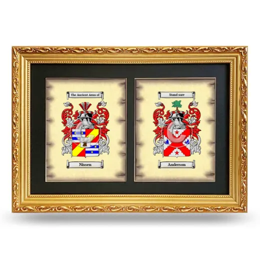 Double Coat of Arms Framed - Gold