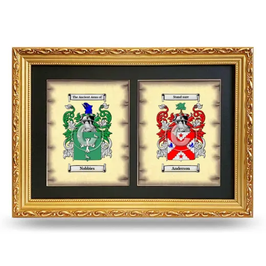 Double Coat of Arms Framed - Gold