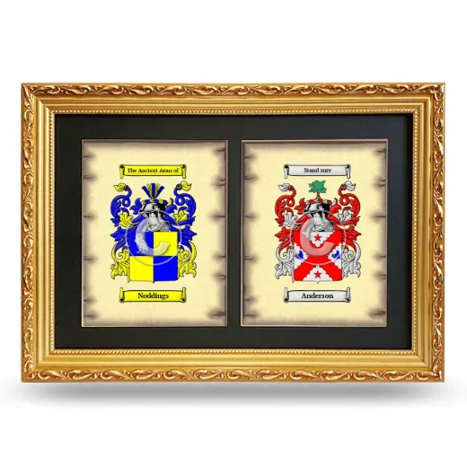 Double Coat of Arms Framed - Gold