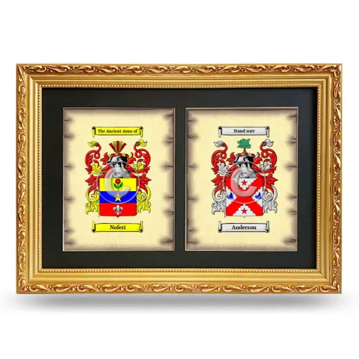 Double Coat of Arms Framed - Gold