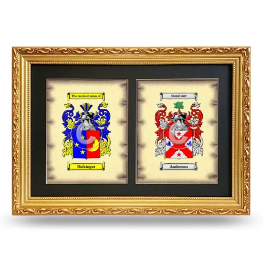 Double Coat of Arms Framed - Gold