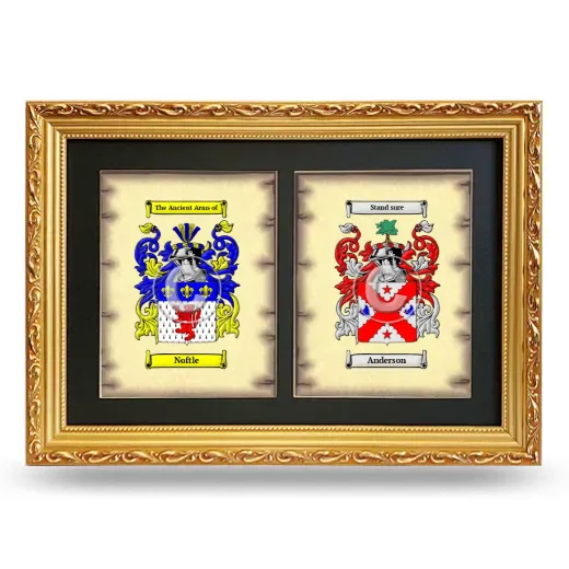 Double Coat of Arms Framed - Gold