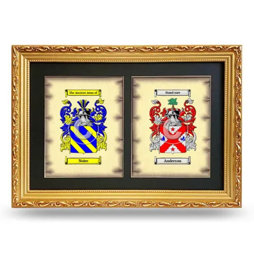 Double Coat of Arms Framed - Gold