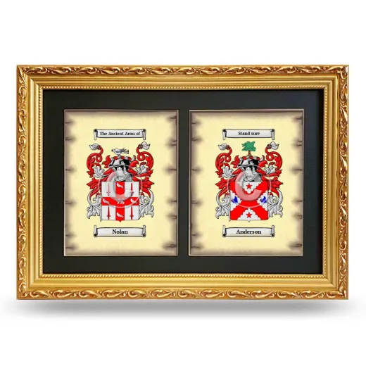 Double Coat of Arms Framed - Gold