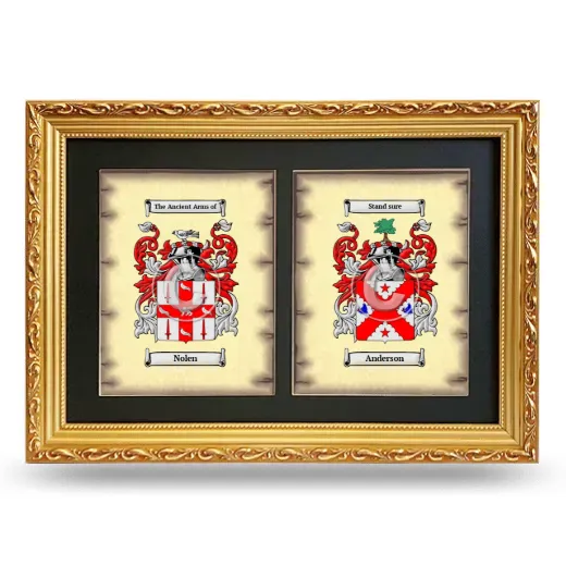 Double Coat of Arms Framed - Gold