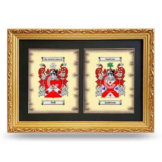 Double Coat of Arms Framed - Gold