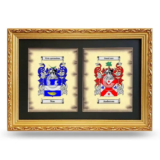 Double Coat of Arms Framed - Gold