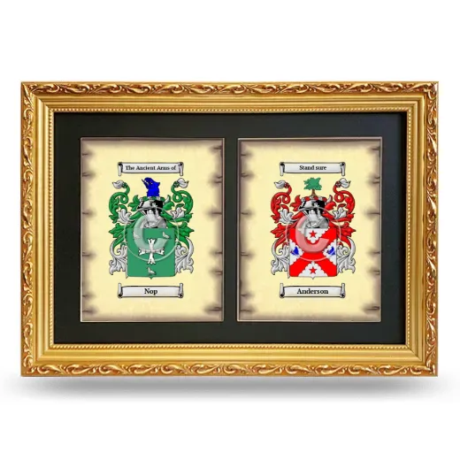 Double Coat of Arms Framed - Gold
