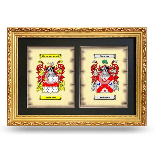Double Coat of Arms Framed - Gold
