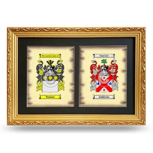 Double Coat of Arms Framed - Gold