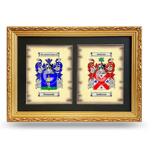 Double Coat of Arms Framed - Gold