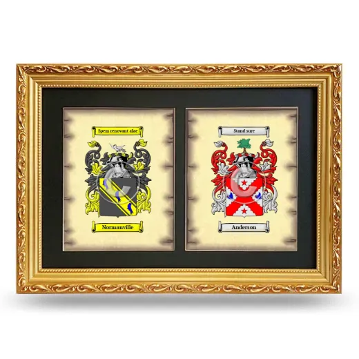 Double Coat of Arms Framed - Gold