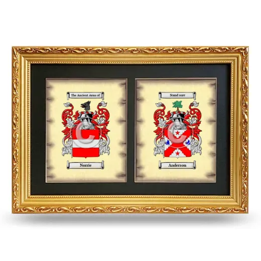 Double Coat of Arms Framed - Gold