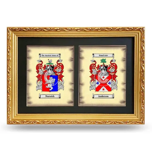 Double Coat of Arms Framed - Gold