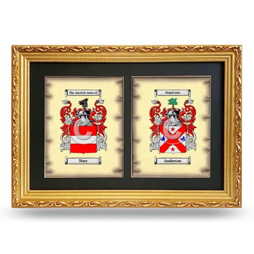 Double Coat of Arms Framed - Gold