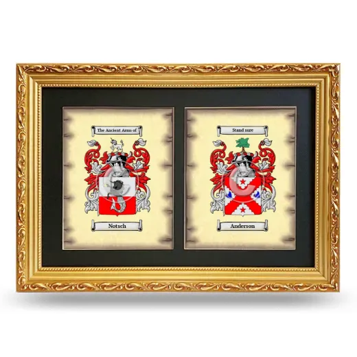 Double Coat of Arms Framed - Gold