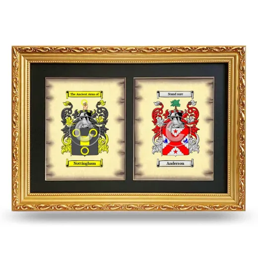 Double Coat of Arms Framed - Gold