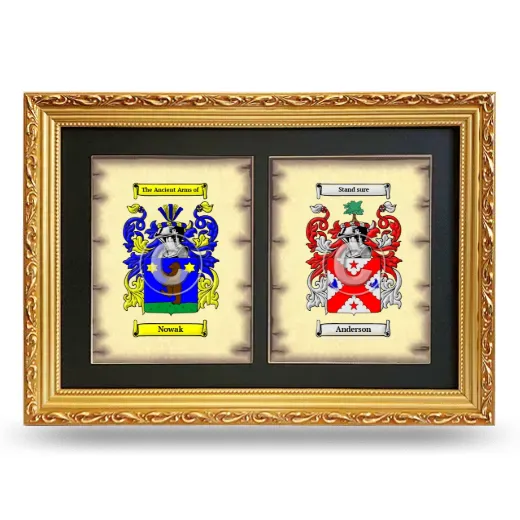 Double Coat of Arms Framed - Gold