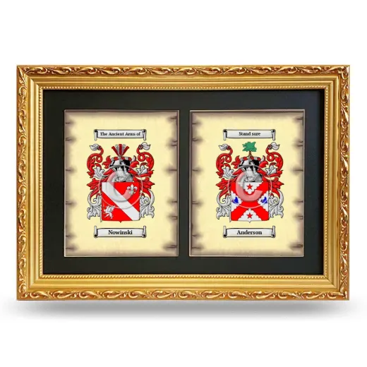 Double Coat of Arms Framed - Gold