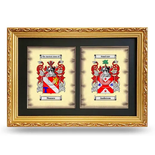 Double Coat of Arms Framed - Gold