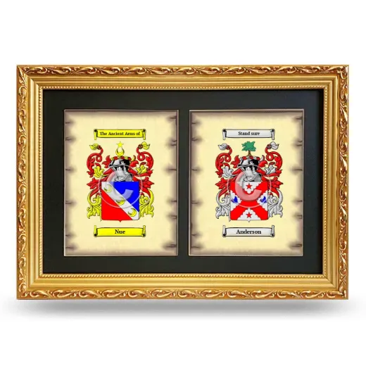 Double Coat of Arms Framed - Gold