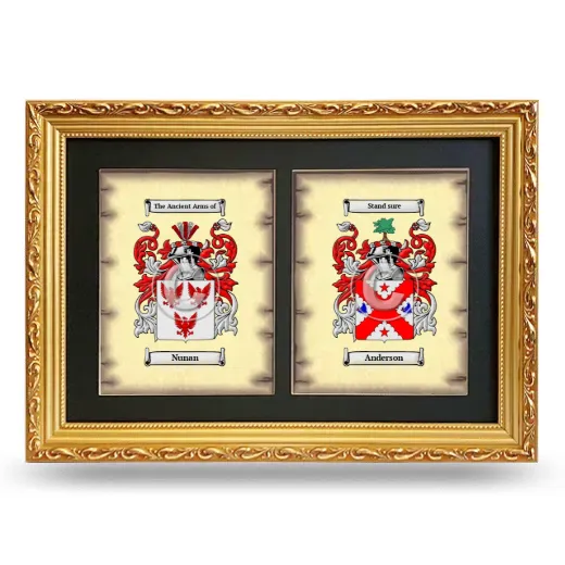 Double Coat of Arms Framed - Gold