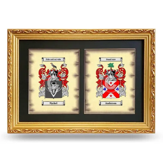 Double Coat of Arms Framed - Gold