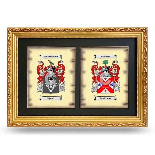 Double Coat of Arms Framed - Gold