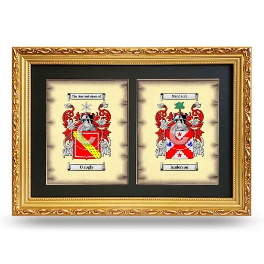 Double Coat of Arms Framed - Gold