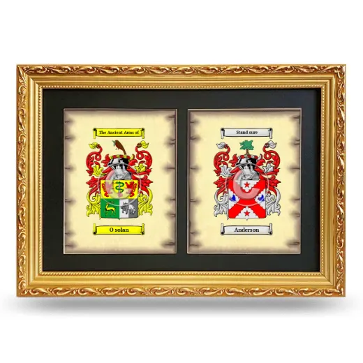 Double Coat of Arms Framed - Gold