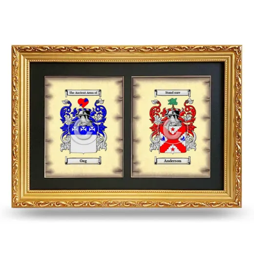 Double Coat of Arms Framed - Gold