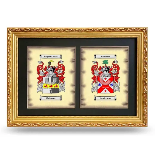 Double Coat of Arms Framed - Gold