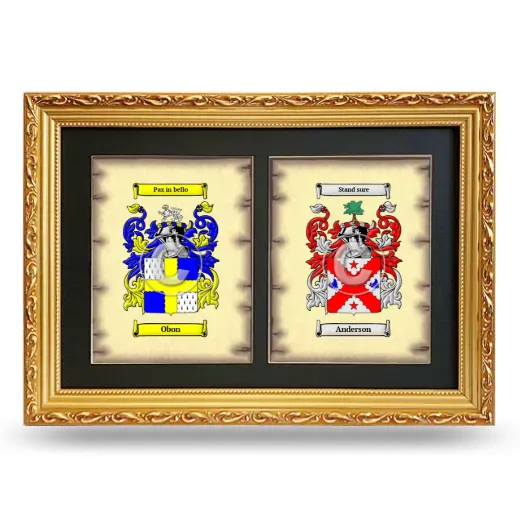 Double Coat of Arms Framed - Gold