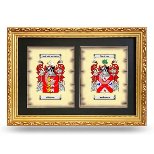 Double Coat of Arms Framed - Gold