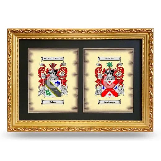 Double Coat of Arms Framed - Gold