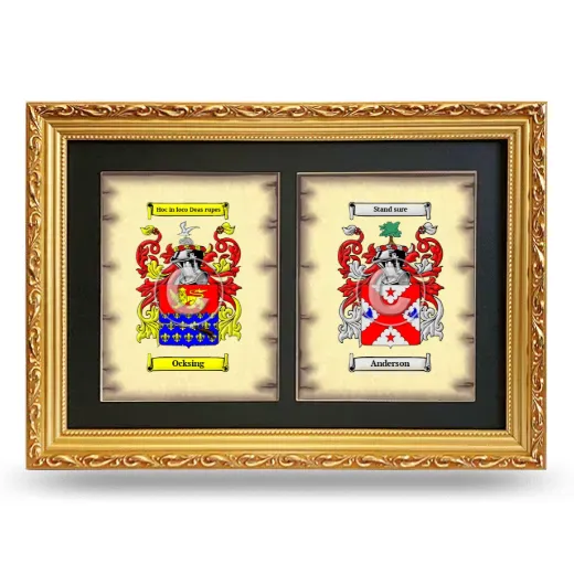 Double Coat of Arms Framed - Gold
