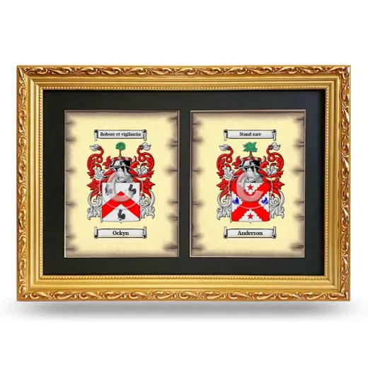 Double Coat of Arms Framed - Gold