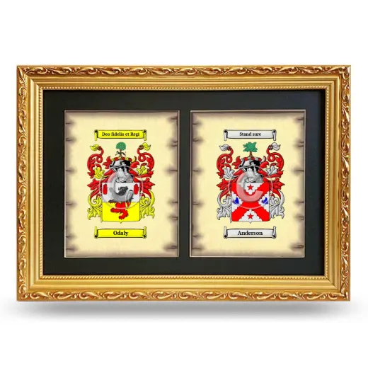 Double Coat of Arms Framed - Gold