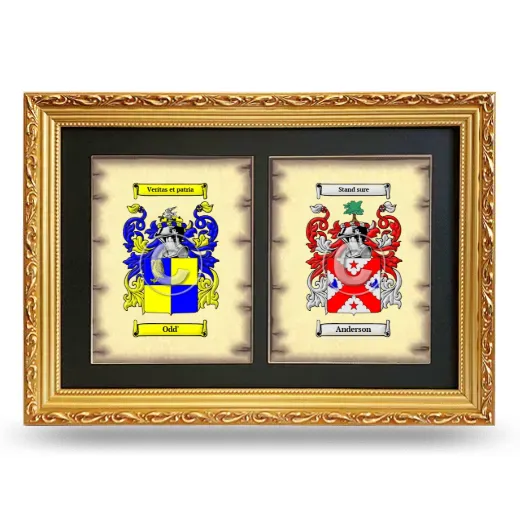 Double Coat of Arms Framed - Gold