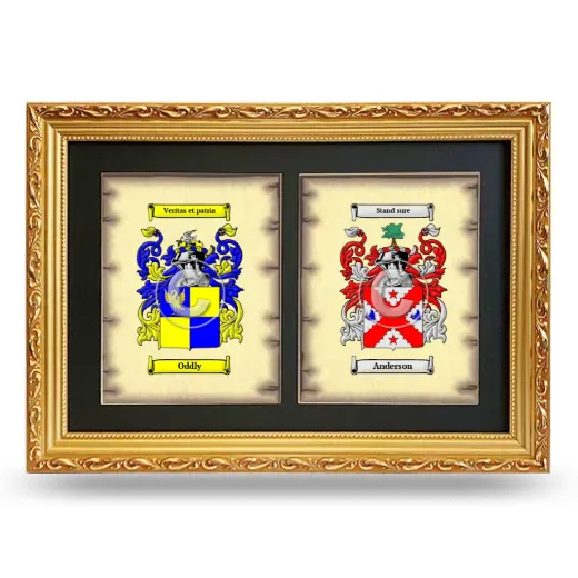 Double Coat of Arms Framed - Gold
