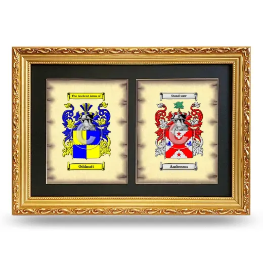Double Coat of Arms Framed - Gold
