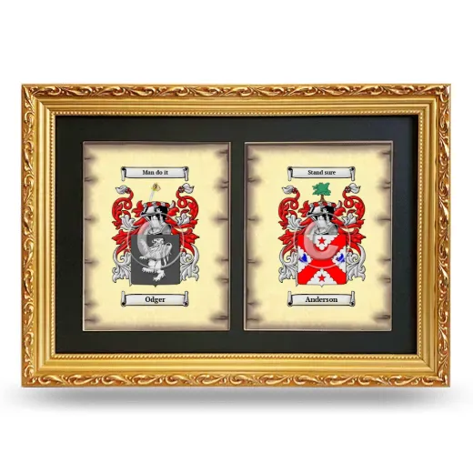 Double Coat of Arms Framed - Gold