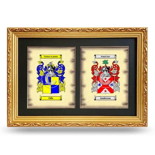Double Coat of Arms Framed - Gold