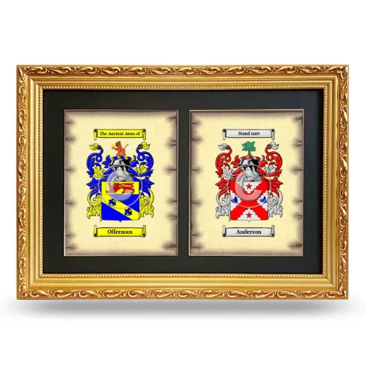 Double Coat of Arms Framed - Gold
