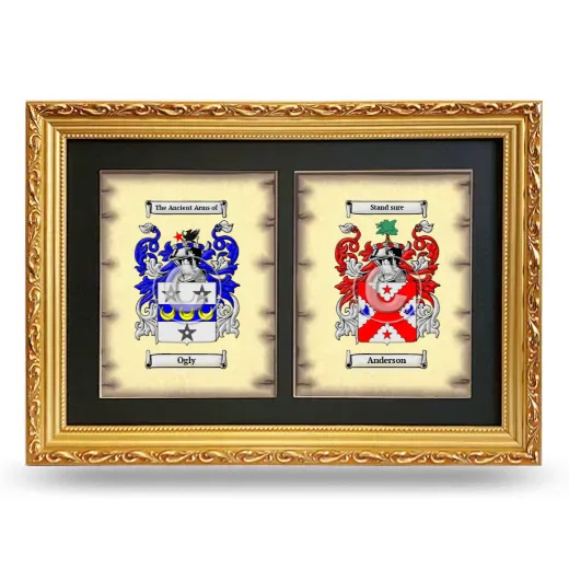 Double Coat of Arms Framed - Gold