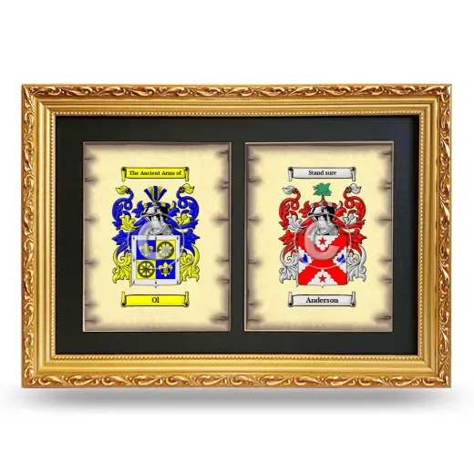 Double Coat of Arms Framed - Gold
