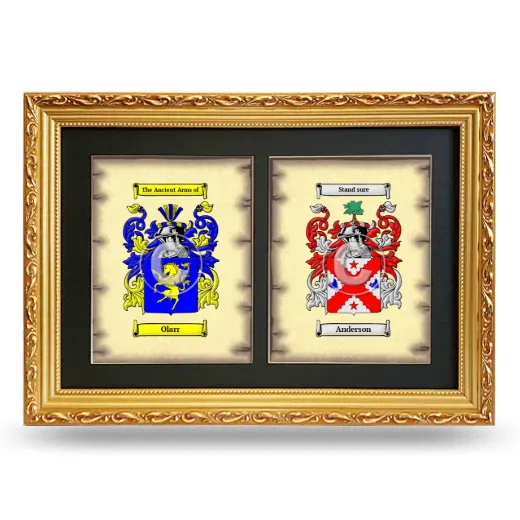 Double Coat of Arms Framed - Gold