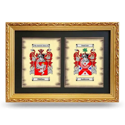Double Coat of Arms Framed - Gold