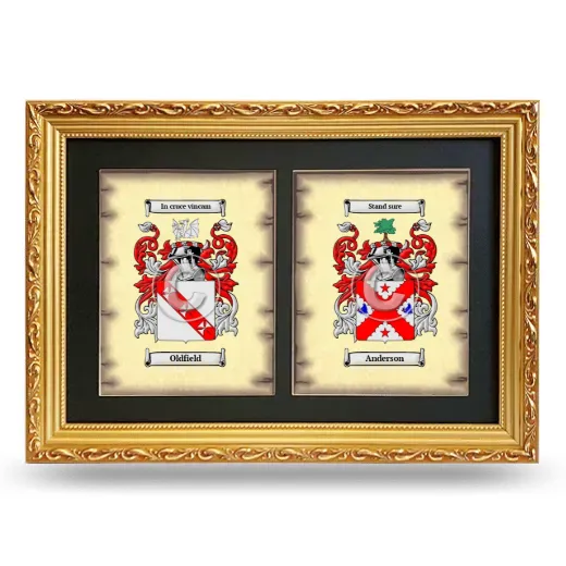 Double Coat of Arms Framed - Gold