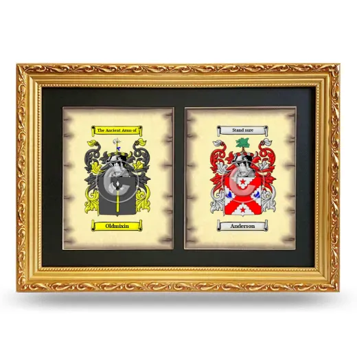 Double Coat of Arms Framed - Gold